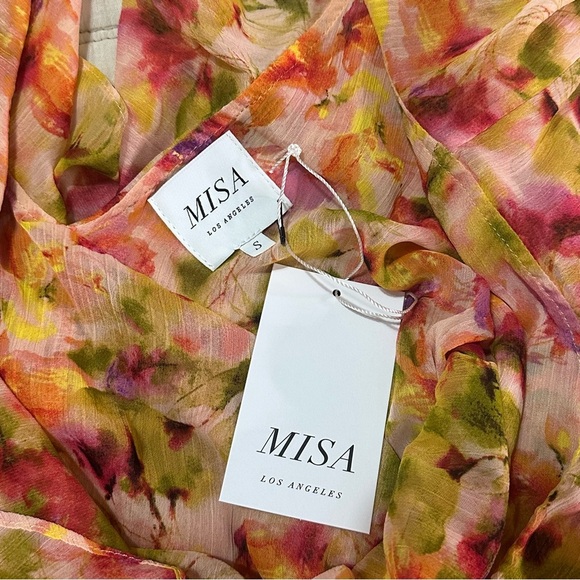 NWT MISA Los Angeles Claudita Dress in Golden Flora - Picture 8 of 15